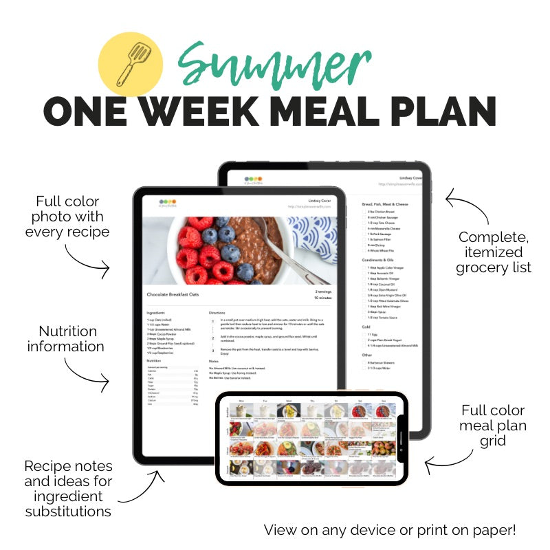 Summer One Week Meal Plan & Grocery List