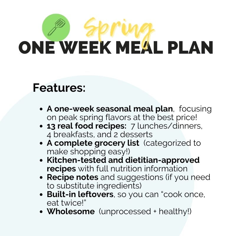 Spring One Week Meal Plan & Grocery List