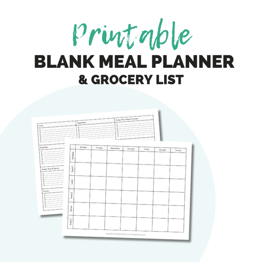 Printable Blank Meal Planner (Weekly)