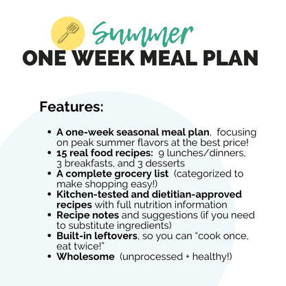 Summer One Week Meal Plan & Grocery List
